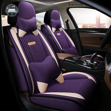 免運 坐墊 汽車坐墊 座椅套 新全包圍亞麻坐墊四季通用車套車座椅套秋冬透氣布藝汽車座套網紅特惠/開立發票 工廠現貨 全館折扣 m534