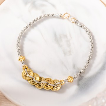 [編織]金玉滿堂五帝銅錢編織手環【KTL815】-銅錢編織手環