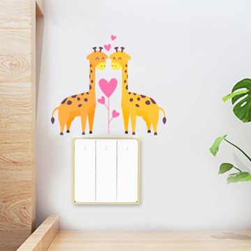 【MR.ZAKKA】創意壁貼-動物主題 浪漫愛心長頸鹿 兒童房布置 DIY可移式壁貼 無痕壁貼 牆貼
