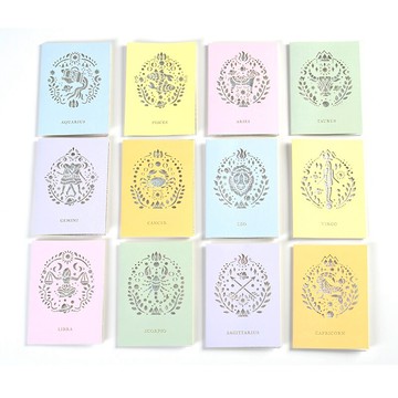 伊和諾星座系列祝福賀卡鐳射雕刻萬用迷你卡送朋友同學WISH-2005