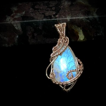 【Moonlit Veil】NO.2. 金屬編織 月光石項鍊