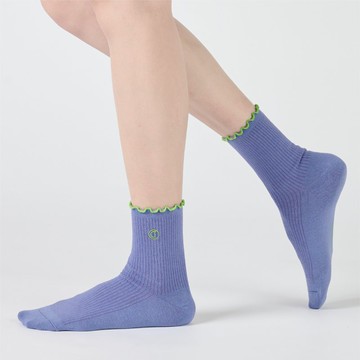 氣泡蘇打/紫(F)-MIT設計中筒襪