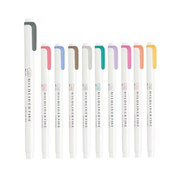 【預購】(限量)斑馬ZEBRA 雙頭柔性螢光筆 WYT9(細字)-深灰/灰/茶/深藍/紅/金/杏桃橘/紫紅/紫/夏之綠