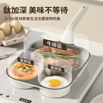 🔥台灣現貨🔥鈦金煎蛋鍋 早餐鍋 煎蛋模具 不粘鍋 漢堡鍋 三閤一早餐鍋 四孔煎蛋鍋 煎蛋模具 鈦合金不粘鍋 鈦鍋無涂層鍋