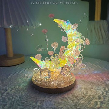 闆娘推薦🌈水月蝴蝶小夜燈氛圍手工diy材料女友閨蜜情侶創意生日聖誕節禮物