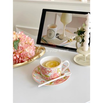 SHˇ法式復古陶瓷咖啡杯小眾設計高顏值下午茶餐具閨蜜生日禮物