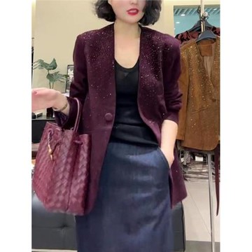 百搭氣質時尚輕奢高級感紫紅色西裝外套2026秋季新款職場通勤西服