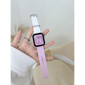 適用 Apple watch 9 8 7 SE 6 5 4 38 40 44 41 45 49MM 錶帶 海洋矽膠錶帶