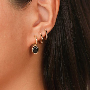 s925銀黑鋯石耳環耳墜 高級感耳飾 疊戴耳環 防敏感耳環