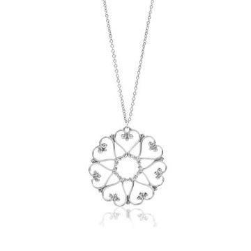 (展示品) Tiffany&Co. 蒂芙尼 Venezia Goldoni 鏤空愛心徽章吊飾925純銀項鍊