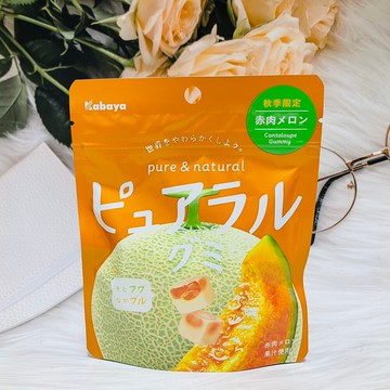 潼漾小舖 日本 kabaya 卡巴 秋季限定 哈密瓜軟糖 58g 可以吃得到果肉喔!!