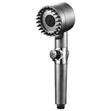 收納部屋 可調水流增壓花灑  1個  灰黑色