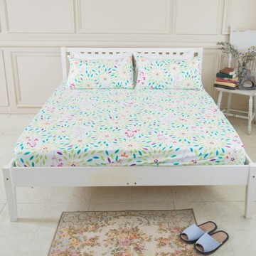 米夢家居-台灣製造-100%精梳純棉單人3.5尺床包兩件組-萬花筒