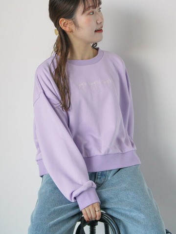 甜美蝴蝶結刺繡短版休閒上衣(0F000479410) - ehka sopo