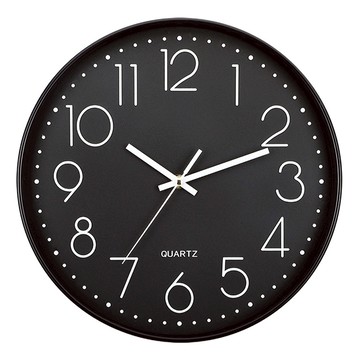 靜音石英掛鐘 多場景適用  黑色 + 白色