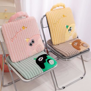 多巴胺卡通記憶棉坐墊餐椅凳子辦公椅墊冬季學生久坐保暖毛絨屁墊