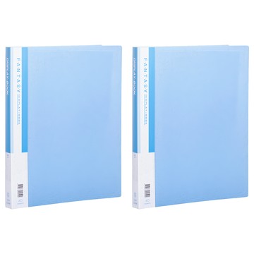 Lan CHYn 連勤牌文具 PP 大理石紋40入資料簿 LC-2040-B  藍色  2本