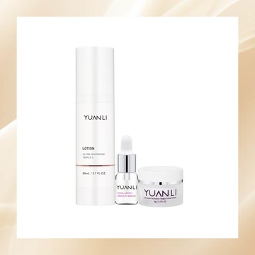 《美麗成雙-第二件5折》【Yuanli願麗】Triple C 極效美白乳80mL送素顏霜3g*1+杏仁酸精華4ml*1(煥亮PLUS+，升級不加價！)