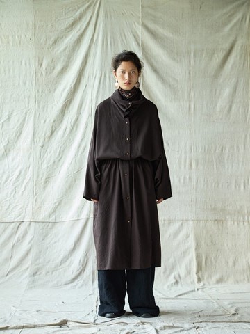 日系復古 羊毛連身裙 休閒長外套