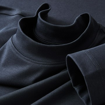 高端膠原蛋白保暖男士內衣 秋冬純色外穿中高領打底衫男長袖T恤衫鑫弘-衣錦男裝