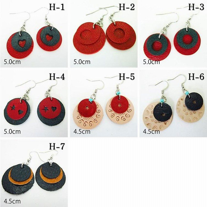 ピアス レザー 本革 ハンドメイド ハラコ バックスキン 革作家