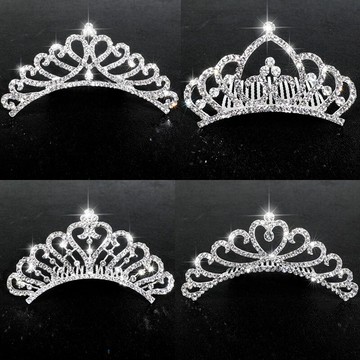 12cm大號兒童愛心皇冠頭飾女童生日派對王冠小女孩芭蕾舞演出走秀