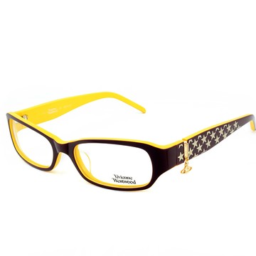 Vivienne Westwood 英國薇薇安魏斯伍經典星型圖案★立體懸掛土星吊飾光學眼鏡(黃)VW11702