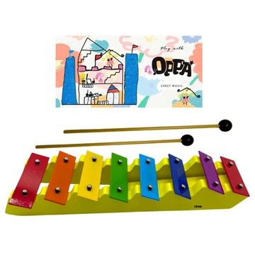 OPPA 奧福樂器 階梯鐵琴 含樂譜 + 琴槌 + 兒童鐵琴 + 造型鐵琴  OF-9012  單一尺寸  1套