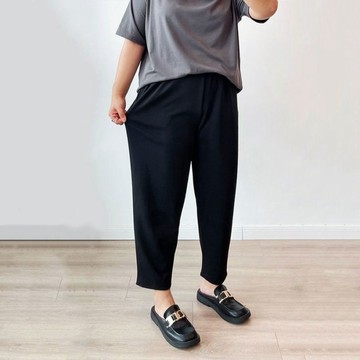150KG大尺碼 L-6XL 女褲 哈倫褲女 九分褲 顯瘦褲子 大尺碼寬褲 大碼夏季胖MM寬松高腰老爹褲 NZ142
