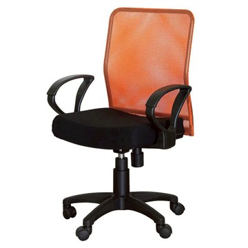 台灣製造 透氣辦公椅 043  網布+金屬+塑膠  橘色  89-101x59x48cm S