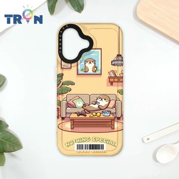 TRON iPhone 16 小動物慵懶的一天 防摔太空載具殼 透白 軟硬 手機殼