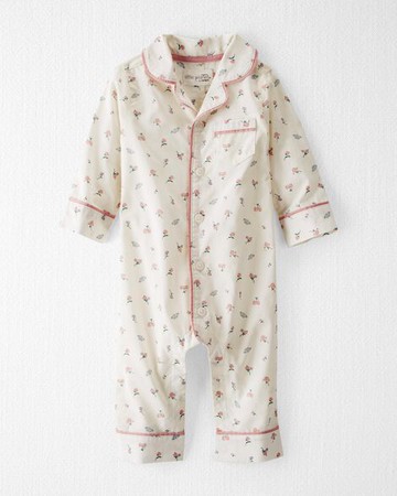 Baby Floral Print Organic Cotton Coat Style Sleep & Play