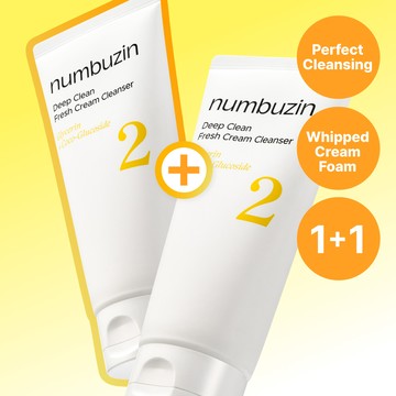 numbuzin No. 2 Deep Clean Fresh Cream Cleanser Double Set (120mL+120mL)
