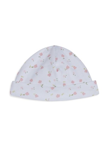 Marie-Chantal - floral-print cotton beanie - kids - Pima Cotton - One Size - Blue