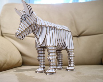 布萊梅城市樂手－驢 3D擺飾 DIY手作 白色