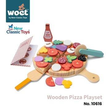 荷蘭 New Classic Toys woet 木製披薩切切樂玩具組-10616