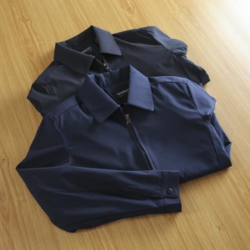 垂順挺括有型！外貿男裝尾貨秋季防水商務休閑翻領純色夾克外套