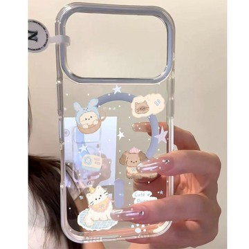 ✨磁吸手機殼✨波點可愛萌寵適用蘋果17磁吸手機殼iPhone16promax透明13大孔12