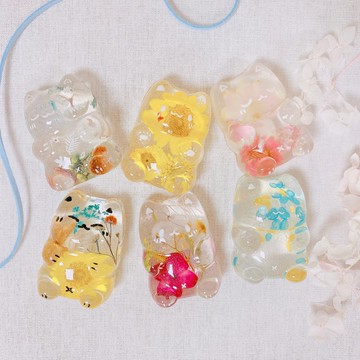 喵喵軟糖  植物標本樹脂桌面小擺件