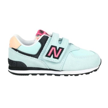 NEWBALANCE 女小童運動鞋-WIDE-麂皮 574系列 N字鞋 NB IV574WP1 綠橘桃紅