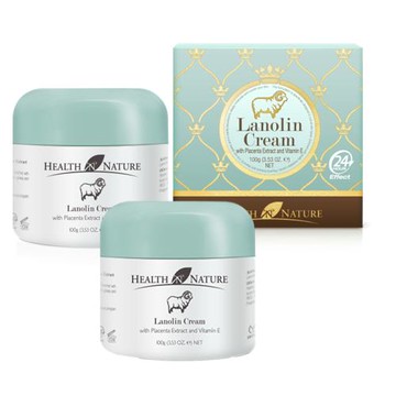 澳洲HEALTH NATURE 美肌綿羊霜含胎盤素維他命E(2入組 100g/罐) 即期品-2026年10月到期