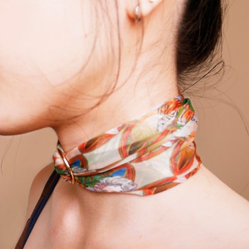 石膏像與溫柔虎 - 雪紡絲巾