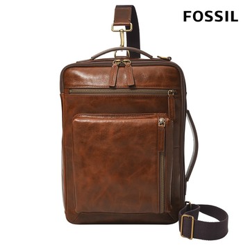 【FOSSIL 官方旗艦館】Buckner 行動族真皮電腦包-咖啡色 MBG9598222