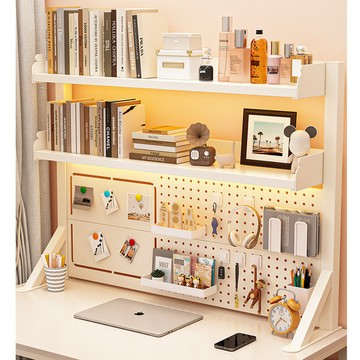 桌面置物架辦公書桌多層書架鐵藝桌上學生電腦桌上收納洞洞板書架