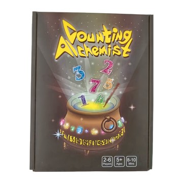 RUNALAND 路納星球 鍊金術士 2-6人遊戲 5歲以上適用 8-10分鐘遊戲時間 48張寶石卡牌 10個原礦 1個鍊金壺 1本規則書  鍊金數士  1盒