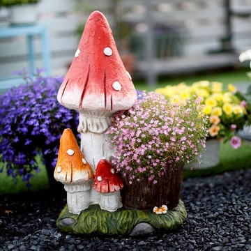 花園別墅蘑菇屋花盆草坪裝飾品庭院田園景觀園藝幼兒園林戶外擺件