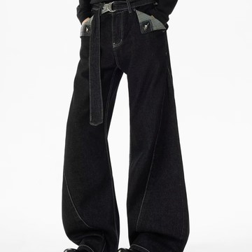 美式復古高街直筒牛仔褲男秋冬季痞帥高級感寬鬆休閒百搭長褲男