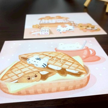 熱壓吐司/咖啡餐車 - 美食明信片 - 系列20