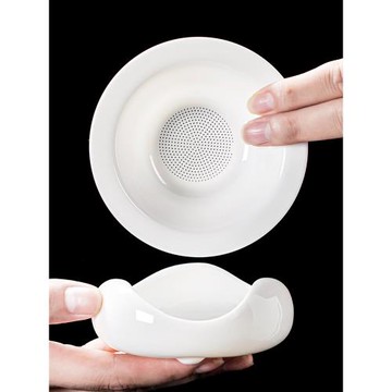 祥業羊脂玉陶瓷茶漏茶濾茶葉過濾網茶隔濾茶器公道杯泡茶茶具配件