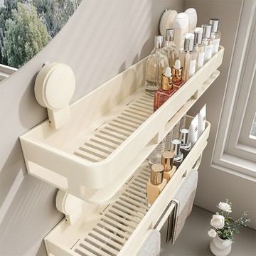 源頭工廠衛生間吸盤置物架免打孔浴室壁掛墻上衛浴洗漱臺洗手間廁